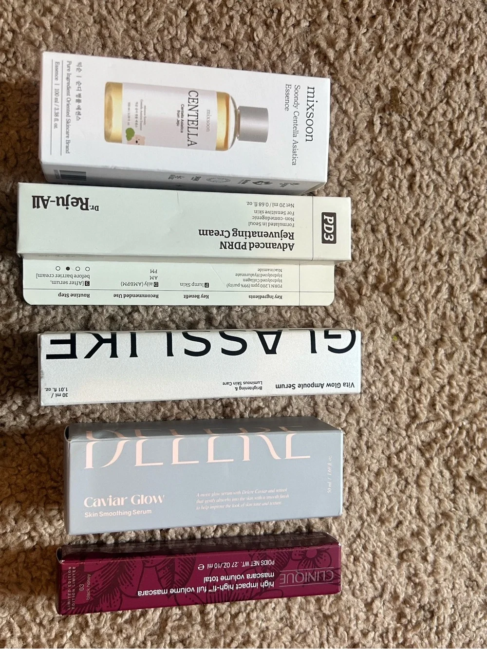 Clinique High Impact Mascara in Deep Plum Box with Assorted Skincare Boxes
